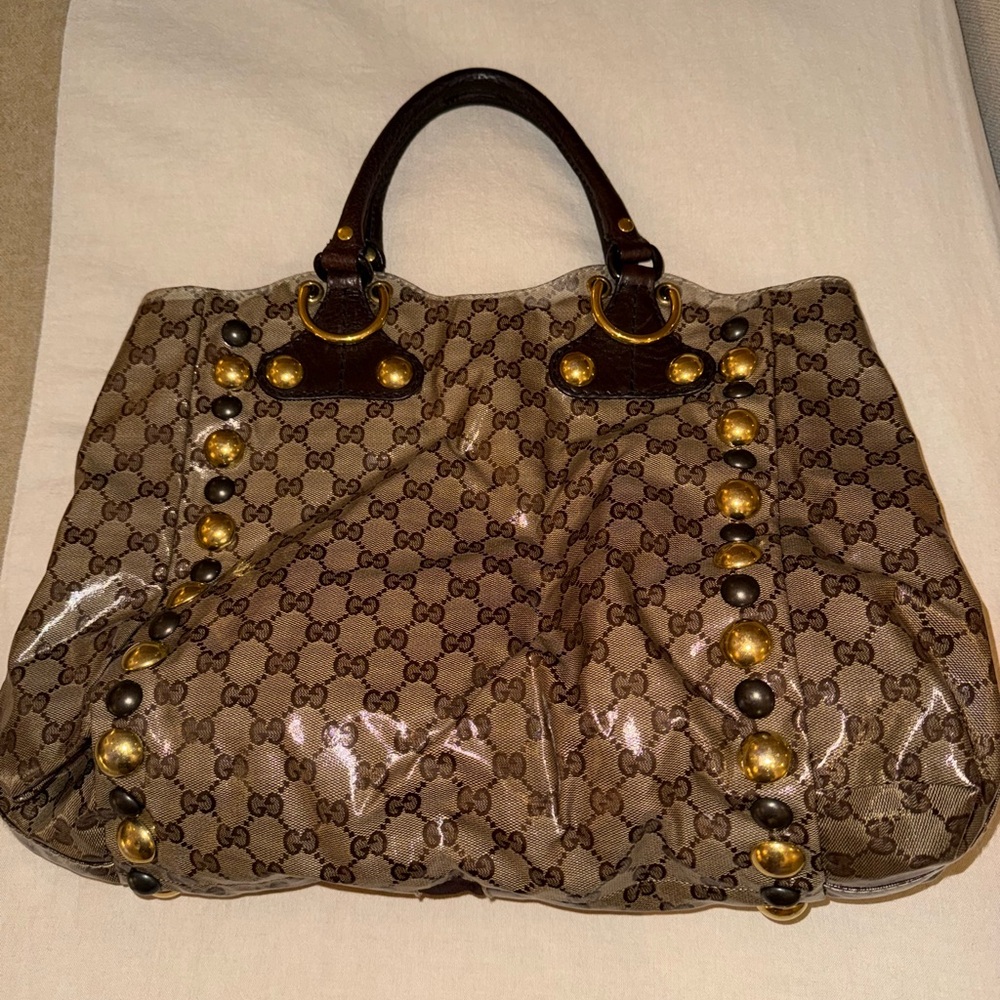 Gucci Babouska Hysteria Brown and Gold Bag with Iconic Design